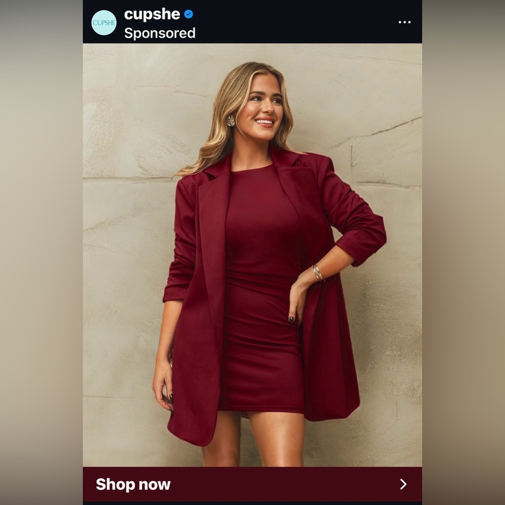 Cupshe Red Mini Dress & oversized blazer set